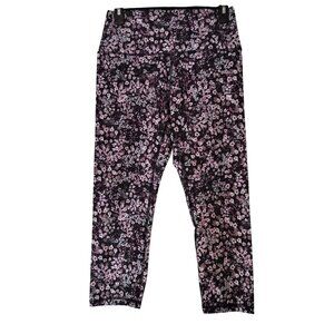 RXB ATHLETIC LEGGINGS Size Large Floral Ankle Length